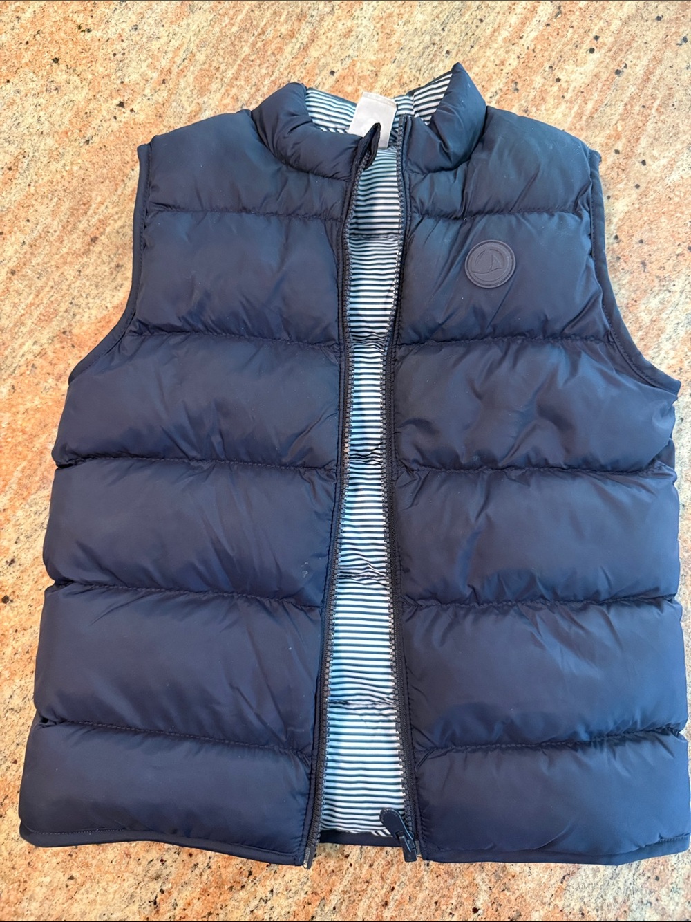 Petit Bateau Navy Quilted Puffer Vest
